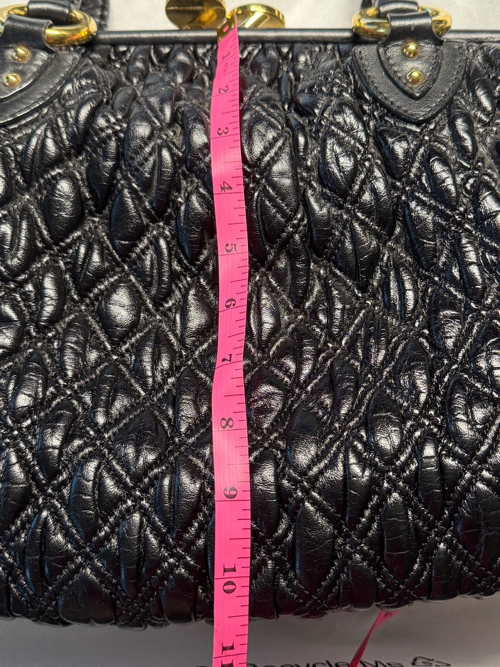 Marc Jacobs Rare Vintage Black Quilted Leather Stam Bag Classic Full Size - Picture 14 of 17